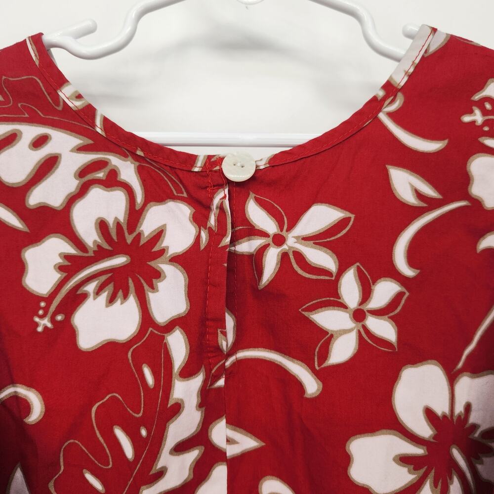 VTG Hilo Hattie's The Hawaiian Original Red Hibiscus Sleeveless Dress Girl XL - Picture 5 of 8